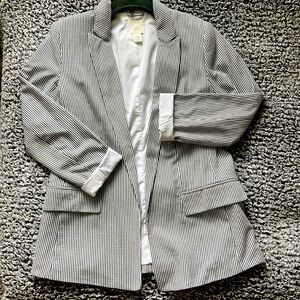 H&M Black and White Pinstripe Blazer